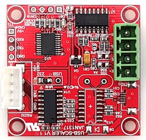 P7001-2 모듈 보드. USB/RS232/TTL 인터페이스를 점퍼로 선택한다
